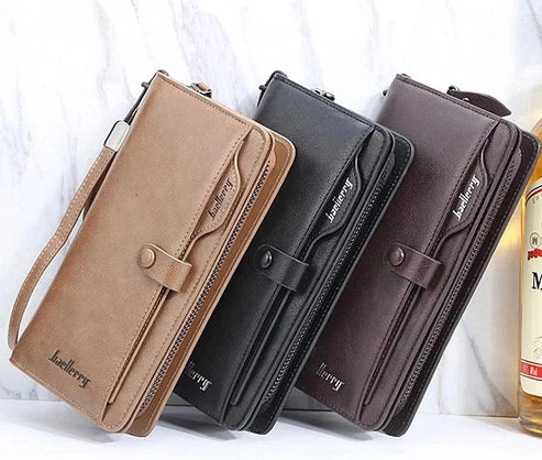 baellerry wallet men's hand bag business multi-card bit fashion mobile phone bag large-capacity buckle men's bag